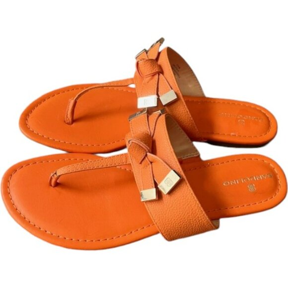 Bandolino Toe Post Sandals Bow Detail - Orange - 8.5M - Picture 3 of 10
